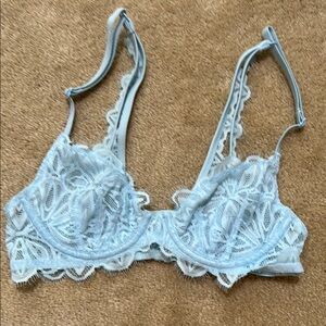 Victoria's Secret Blue Lace Bralette with Scalloped Edges